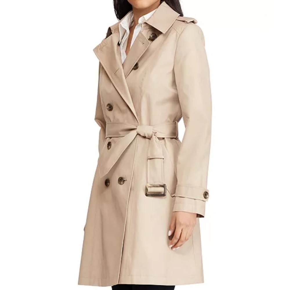 Lauren Ralph Lauren Women's Belted Water Resistant Trench Coat Size Large